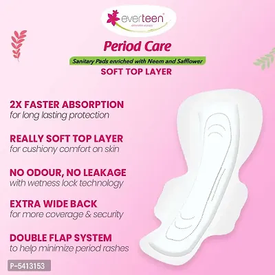 Everteen Xxl Sanitary Napkin Pads With Cottony Soft Top Layer For Women Enriched With Neem And Safflower 1 Pack 40 Pads 320Mm Sanitary Needs Pads-thumb5