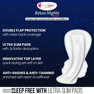 everteen Relax Nights Ultra 40 Pads and Silky Bikini Line Hair Remover Cream 50g-thumb3