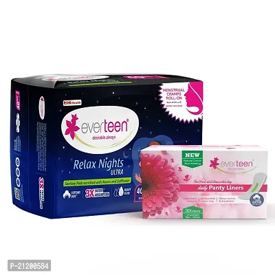 everteen Relax Nights Ultra 40 Pads and Daily Panty Liners 30pcs-thumb0