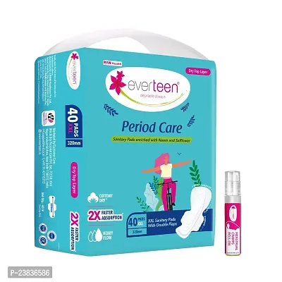 everteen combo 40 XXL Dry Period Care  with Free Menstrual Period Pain Relief Cramps Roll-On (5ml)