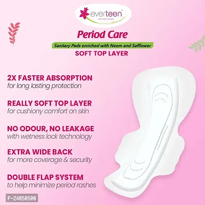 everteen Period Care XXL Soft with Double Flaps enriched with Neem and Safflower - 3 Pack (40 Pads each, 320mm)-thumb3