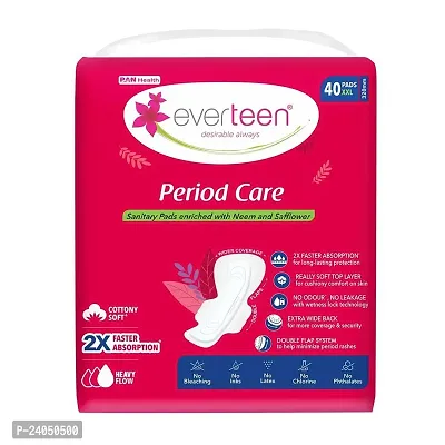 everteen Period Care XXL Soft with Double Flaps enriched with Neem and Safflower - 3 Pack (40 Pads each, 320mm)-thumb4