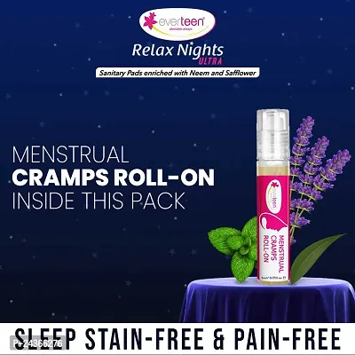 everteen XXL 40 Relax Nights and 40 Dry Sanitary Pads with Menstrual Cramp Roll-On Sanitary Pad-thumb4