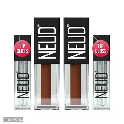 NEUD Matte Liquid Lipstick Combo - Peachy Pink and Oh My Coco With Two Lip Gloss Free-thumb2