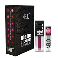 NEUD Matte Liquid Lipstick Combo - Peachy Pink and Mauve-a-Licious With Two Lip Gloss Free-thumb3