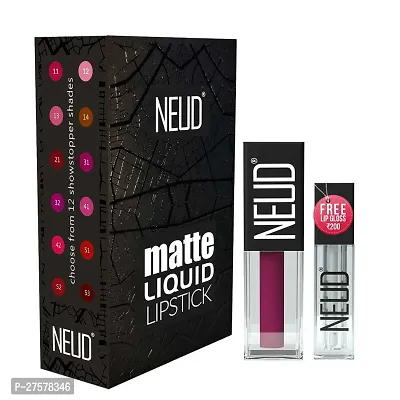NEUD Matte Liquid Lipstick Combo - Peachy Pink and Mauve-a-Licious With Two Lip Gloss Free-thumb4