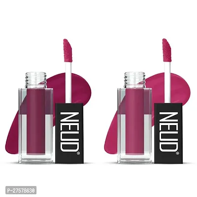 NEUD Matte Liquid Lipstick Combo - Mauve-a-Licious and Quirky Tease With Two Lip Gloss Free