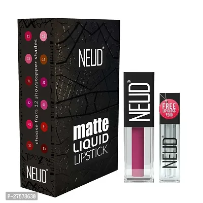 NEUD Matte Liquid Lipstick Combo - Mauve-a-Licious and Quirky Tease With Two Lip Gloss Free-thumb5