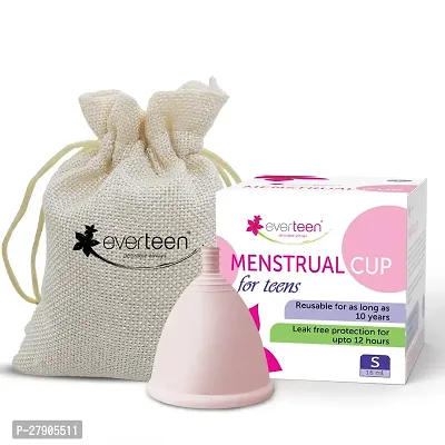 everteen Small Menstrual Cup for Periods | Odor-Free, Rash-Free, No Leakage | 12-Hour Protection | Reusable For Up To 10 Years | Medical-Grade Silicone | Free Pouch | Sanitary Cup for Feminine Hygiene-thumb0