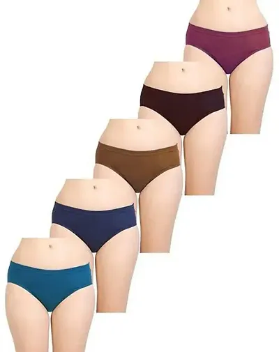 Stylish Solid Briefs For Women Pack Of 5