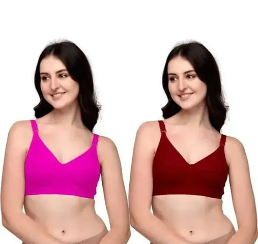 Stylish Blend Floral Bras For Women Pack Of 2