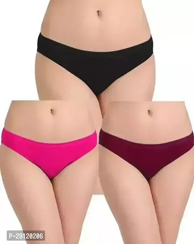 Comfortable Multicoloured Cotton Panty For Women Pack Of-3-thumb0