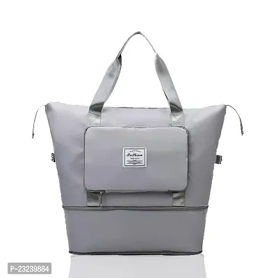 Travel Duffel Bag, Large Capacity Folding Travel Bag, Travel Lightweight Waterproof Carry Luggage Bag (Silver)-thumb0