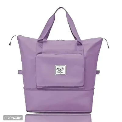 TECH LOGO ELECTRONICS Travel Duffel Bag Shoulder Bag Expandable Folding Travel Bag for Women Girl Waterproof Lightweight Carry Luggage Bag for Travel (Purple)