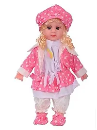 Cute Looking Musical Rhyming Babydoll, Laughing and Talking Doll, Singing Soft Stuffed Baby Girl Toy for Kids, Big Stroller Dolls-thumb1