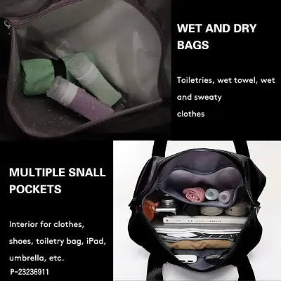Travel Bags for Women, Duffle Bags for Women Luggage, Foldable Traveling Bag, Waterproof Hand Bag for Ladies Personal Bag (Black) (Black)-thumb3