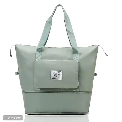 TECH LOGO ELECTRONICS Travel Duffel Bag Shoulder Bag Expandable Folding Travel Bag for Women Girl Waterproof Lightweight Carry Luggage Bag for Travel (Green)-thumb0
