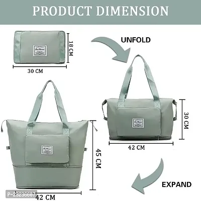 Travel Duffle Bag Expandable Folding Travel Bag for Women, Lightweight Waterproof Carry Luggage Bag for Travel (Green)-thumb3