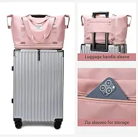 Travel Duffel Bag, Large Capacity Folding Travel Bag, Travel Lightweight Waterproof Carry Luggage Bag (Pink)-thumb1