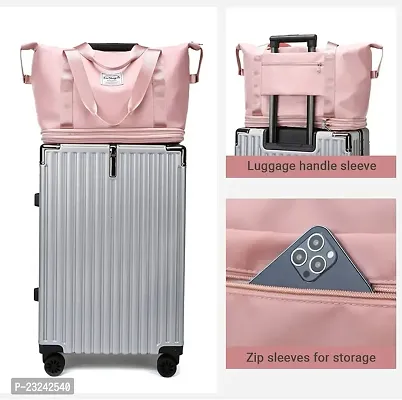 Travel Duffel Bag, Large Capacity Folding Travel Bag, Travel Lightweight Waterproof Carry Luggage Bag (Pink)-thumb2
