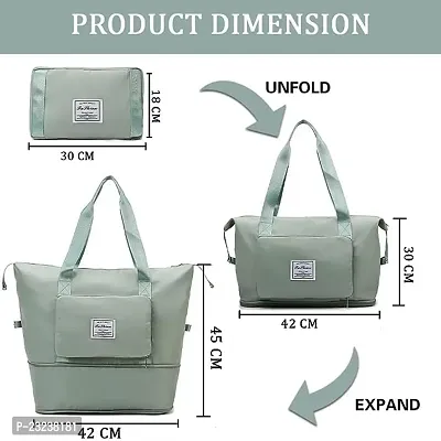 Travel Bags for Women, Duffle Bags for Women Luggage, Foldable Traveling Bag, Waterproof Hand Bag for Ladies Personal Bag (Black) (Green)-thumb3