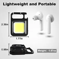 Mini COB Work Light, Rechargeable Cob Keychain Light with Retractable Keychain, Bottle Opener, Collapsible Bracket, Carabiner, Pocket Magnetic COB Light for Night Running, Camping, Fishing-thumb4