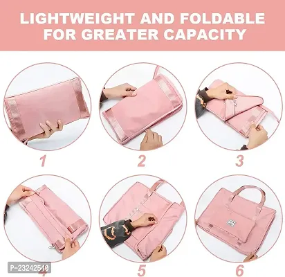 Travel Duffel Bag, Large Capacity Folding Travel Bag, Travel Lightweight Waterproof Carry Luggage Bag (Pink)-thumb4