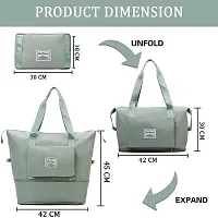 TECH LOGO ELECTRONICS Travel Duffel Bag Shoulder Bag Expandable Folding Travel Bag for Women Girl Waterproof Lightweight Carry Luggage Bag for Travel (Green)-thumb2