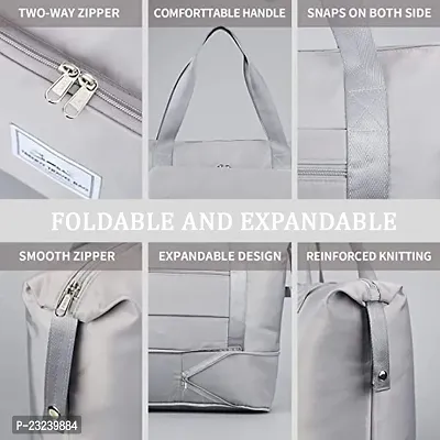 Travel Duffel Bag, Large Capacity Folding Travel Bag, Travel Lightweight Waterproof Carry Luggage Bag (Silver)-thumb5
