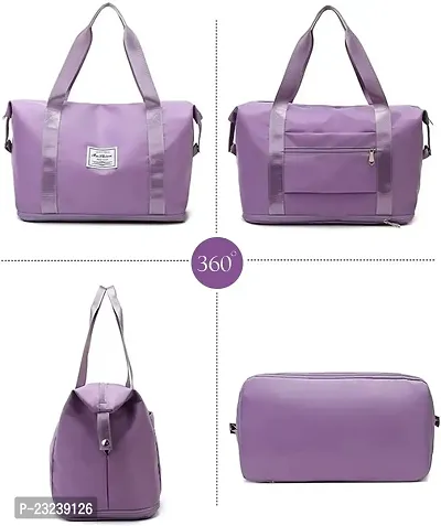 Travel Duffle Bag Expandable Folding Travel Bag for Women, Lightweight Waterproof Carry Luggage Bag for Travel (Purple)-thumb3