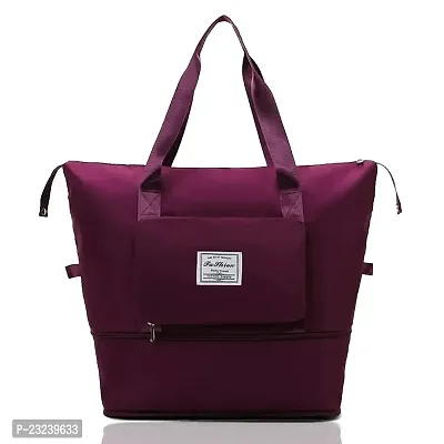 Travel Bags for Women, Duffle Bags for Women Luggage, Foldable Vanity Traveling Bag, Waterproof Hand Bag for Ladies Personal Items (Wine)
