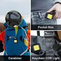 Mini COB Work Light, Rechargeable Cob Keychain Light with Retractable Keychain, Bottle Opener, Collapsible Bracket, Carabiner, Pocket Magnetic COB Light for Night Running, Camping, Fishing-thumb3