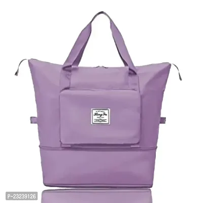 Travel Duffle Bag Expandable Folding Travel Bag for Women, Lightweight Waterproof Carry Luggage Bag for Travel (Purple)