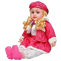 Musical Rhyming Baby Doll, Big Stroller Dolls, Laughing and Singing Soft Push Stuffed Talking Doll Baby Girl Toy for Kids-Multi Color-thumb2