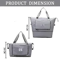 TECH LOGO ELECTRONICS Foldable Travel Duffel Bag, Large Capacity Folding Travel Bag, Travel Lightweight Waterproof Carry Luggage Bag (Silver)-thumb1