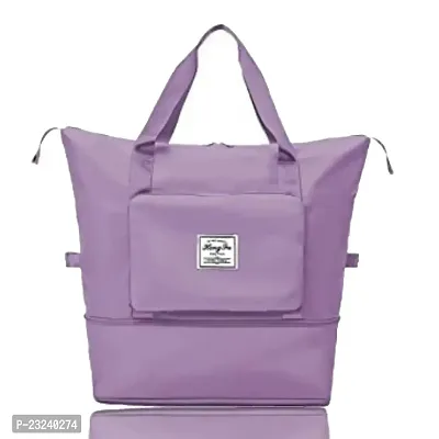 TECH LOGO ELECTRONICS Foldable Travel Duffel Bag, Large Capacity Folding Travel Bag, Travel Lightweight Waterproof Carry Luggage Bag (Purple)