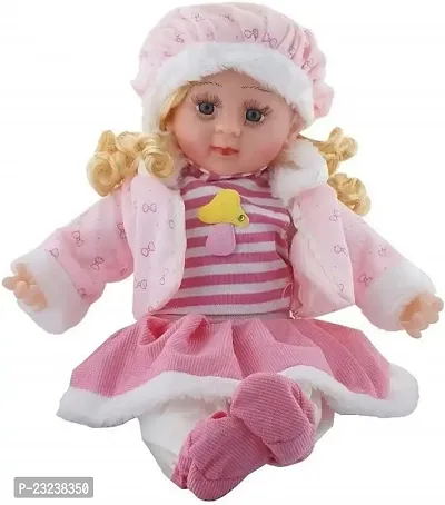 Cute Looking Musical Rhyming Babydoll, Laughing and Talking Doll, Singing Soft Push Stuffed Baby Girl Toy for Kids, Big Stroller Dolls Multi