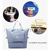 Travel Duffle Bag Expandable Folding Travel Bag for Women, Lightweight Waterproof Carry Luggage Bag for Travel (Silver)-thumb1