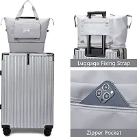 Travel Duffle Bag Expandable Folding Travel Bag for Women, Lightweight Waterproof Carry Luggage Bag for Travel (Silver)-thumb3