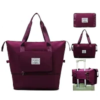 Travel Duffle Bag Expandable Folding Travel Bag for Women, Lightweight Waterproof Carry Luggage Bag for Travel (Wine)-thumb1