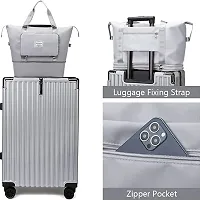 Travel Duffel Bag, Expandable Folding Travel Bag for Women, Lightweight Waterproof Carry Overnight Luggage Bag for Travel (Silver)-thumb3