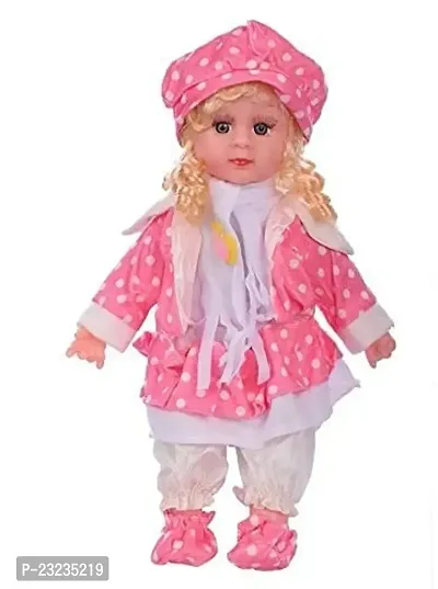 Musical Rhyming Baby Doll, Big Stroller Dolls, Laughing and Singing Soft Push Stuffed Talking Doll Baby Girl Toy for Kids-Multi Color-thumb0