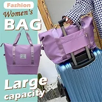 Imported Foldable Travel Duffle Bag Sports Gym Shoulder Handbag for Women Outdoor Weekend Luggage Bag with Shoe and Wet Clothes Compartments (Purple)-thumb3