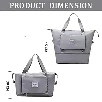 Travel Duffle Bag Expandable Folding Travel Bag for Women, Lightweight Waterproof Carry Luggage Bag for Travel (Silver)-thumb2