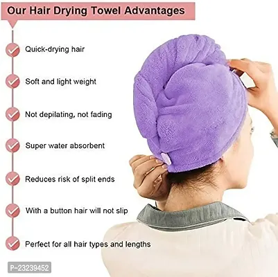TECH LOGO ELECTRONICS Super Absorber Microfibre Hair Drying Towel for Women Hair Wrap Turban for Wet Hairs Lightweight  Soft Head Towel(Multi Colours)-thumb2