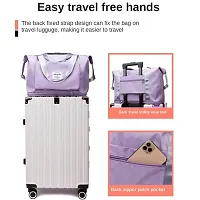 Travel Duffle Bag Expandable Folding Travel Bag for Women, Lightweight Waterproof Carry Luggage Bag for Travel (Purple)-thumb1