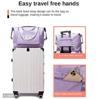 Travel Duffle Bag Expandable Folding Travel Bag for Women, Lightweight Waterproof Carry Luggage Bag for Travel (Purple)-thumb2