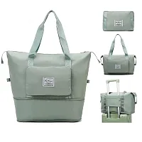 TECH LOGO ELECTRONICS Travel Duffel Bag Shoulder Bag Expandable Folding Travel Bag for Women Girl Waterproof Lightweight Carry Luggage Bag for Travel (Green)-thumb1