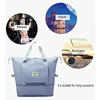 Travel Duffel Bag, Large Capacity Folding Travel Bag, Travel Lightweight Waterproof Carry Luggage Bag (Silver)-thumb1
