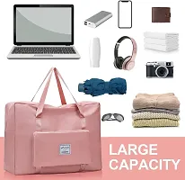 Travel Bags for Women, Duffle Bags for Women Luggage, Foldable Traveling Bag, Waterproof Hand Bag for Ladies Personal Bag (Black) (Pink)-thumb1